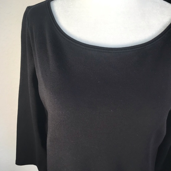 Eileen Fisher Black 3/4 sleeve shirt - Picture 3 of 7